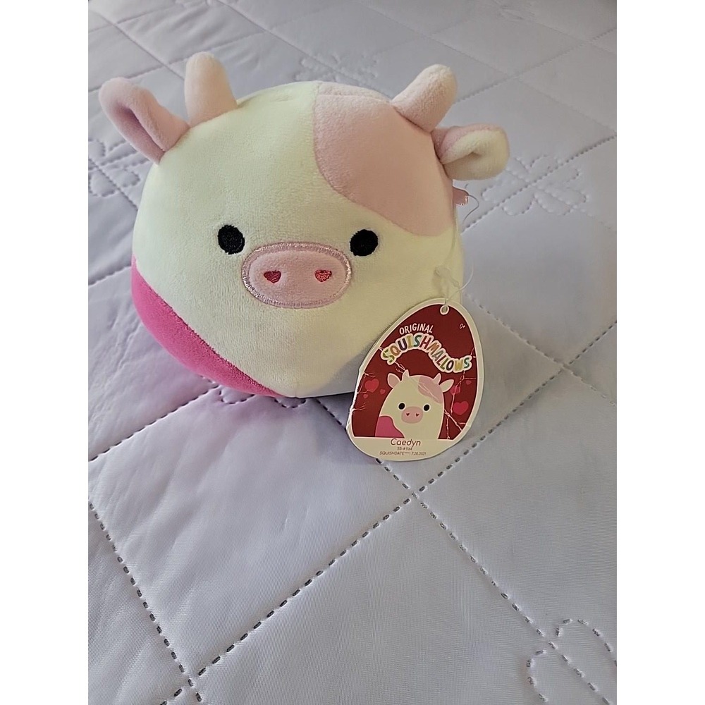 Squishmallows Caedyn the Pink Cow 5 Inch Plush Toy Valentine S3-L104 NEW